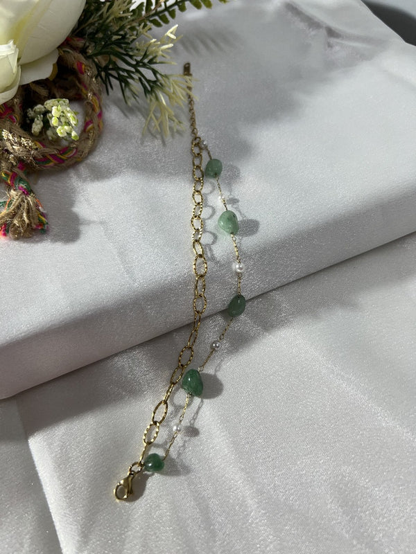 Double Chain Anti Tarnish Charm Bracelet