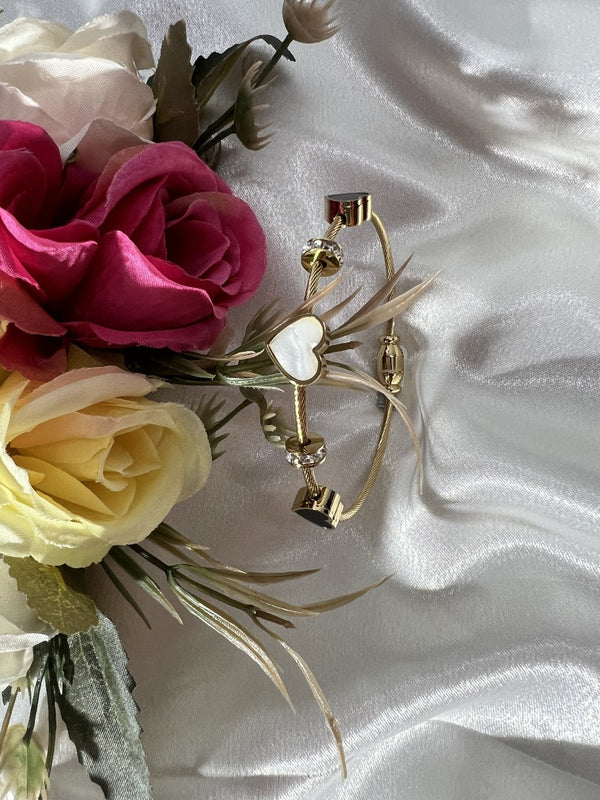 Heart Charm Cable Bracelet