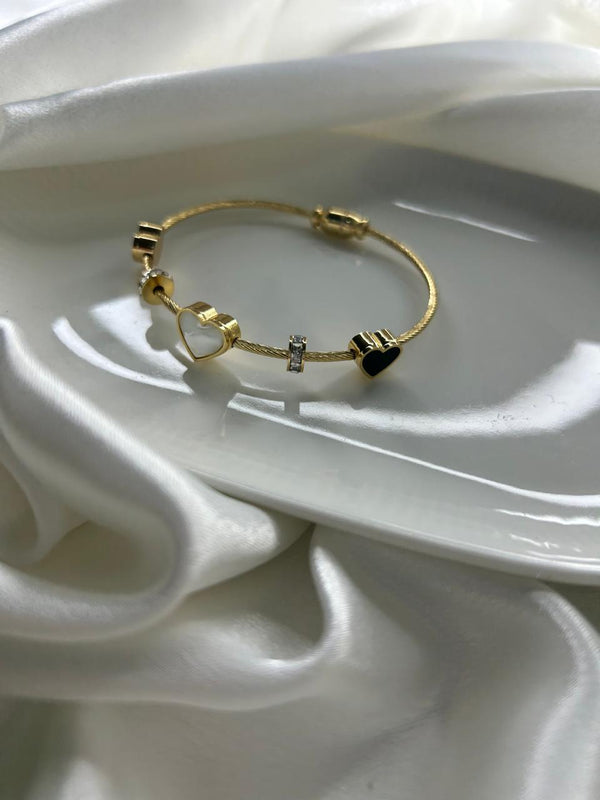 Heart Charm Cable Bracelet