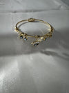 Gold Evil Eye Charm Bangle Bracelet