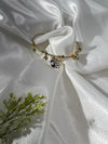 Gold Evil Eye Charm Bangle Bracelet