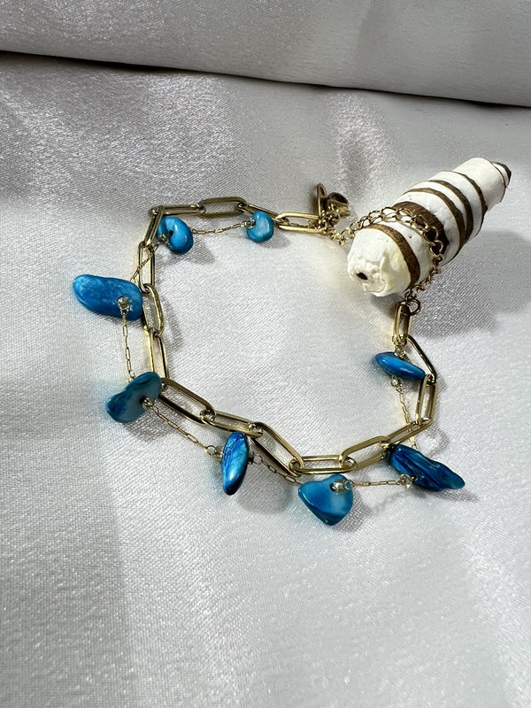 Double Chain Anti Tarnish Charm Bracelet