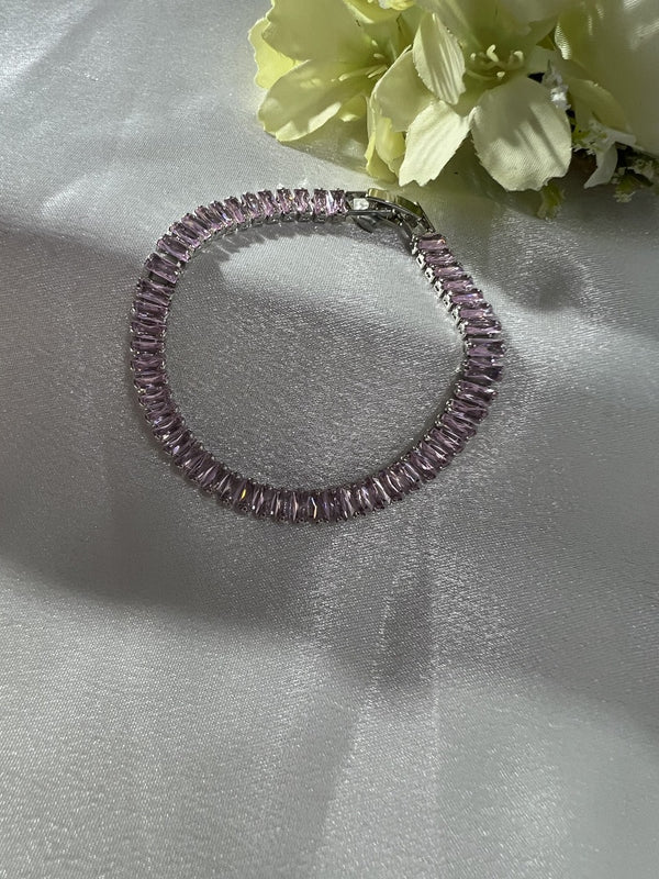 Pink Baguette Tennis Bracelet