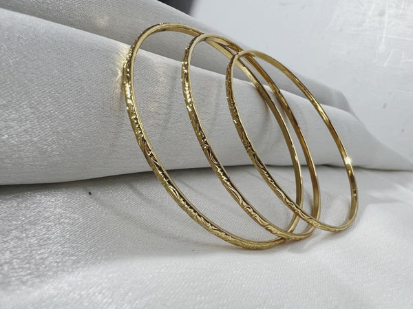 Classic Etched Gold Bangles