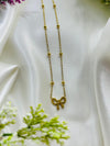 Ribbon Charm Gold Necklace