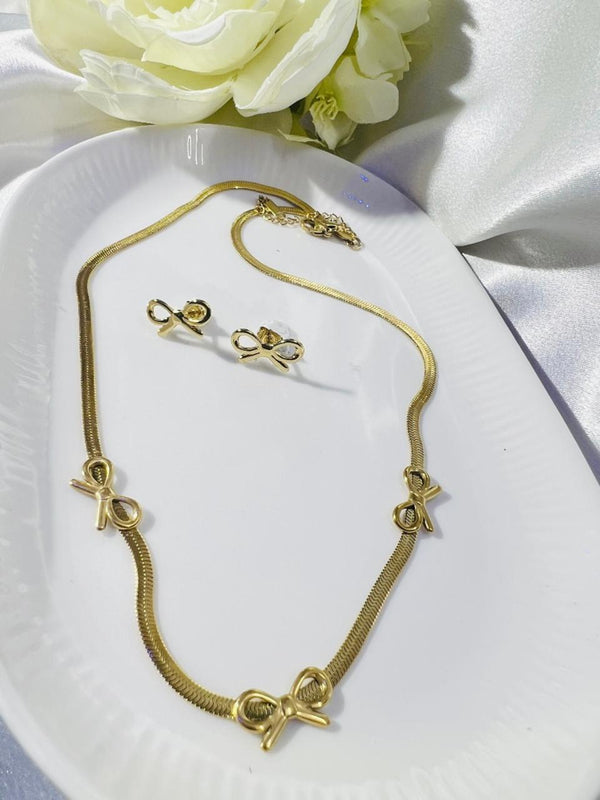 Bow Charm Gold Set