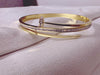 Crystal Nail-Head Gold Bangle