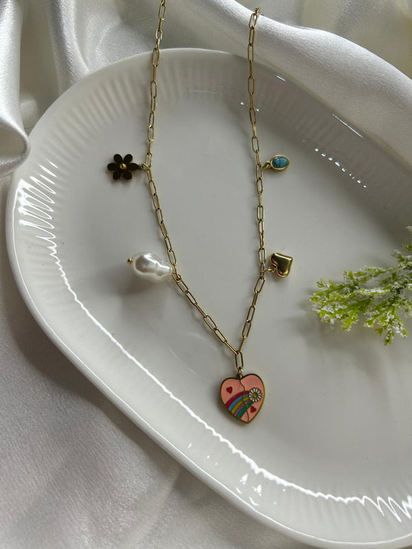 Whimsical Heart Charm Necklace