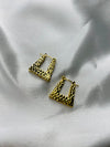 Golden Textured Geo Hoops