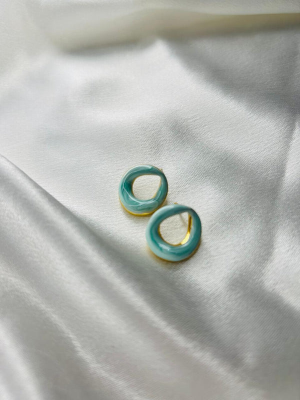 Aqua Swirl Mini Hoops
