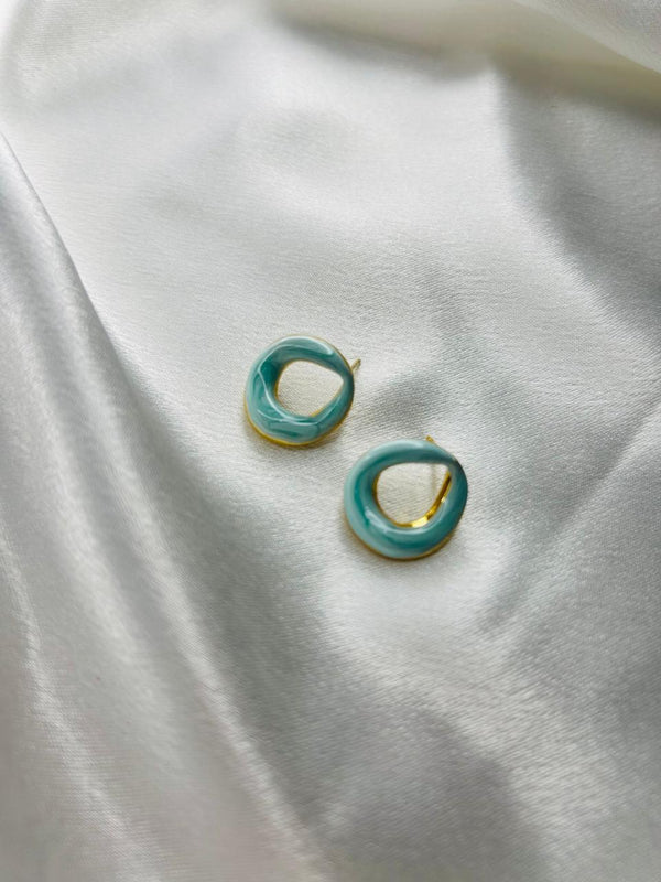 Aqua Swirl Mini Hoops