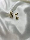 Modern Geo Bar Stud Earrings