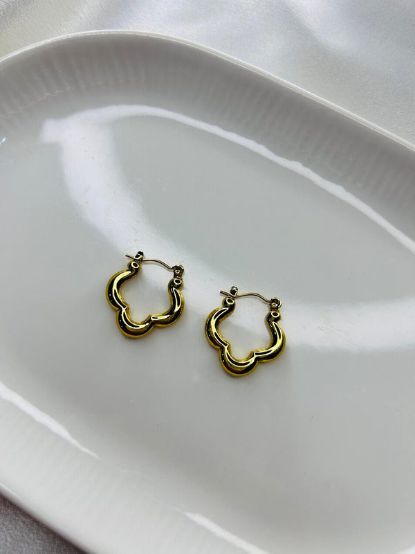 Golden Bloom Hoop Earrings
