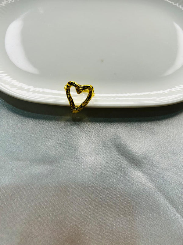 Textured Heart Open Ring