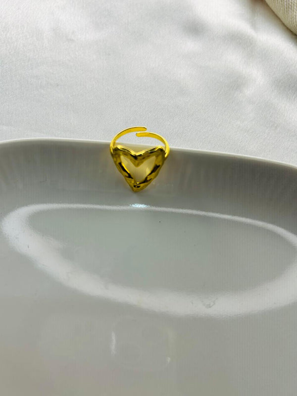 Textured Heart Open Ring