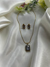 Elegant Crystal Rectangle Pendant Set