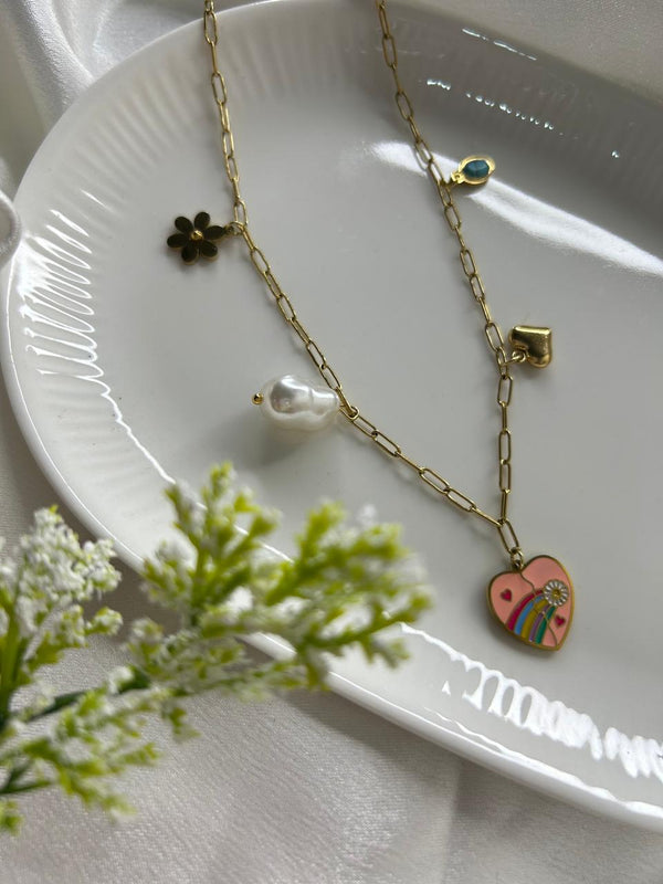 Whimsical Heart Charm Necklace