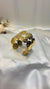 Golden Hammered Disc Cuff Bracelet