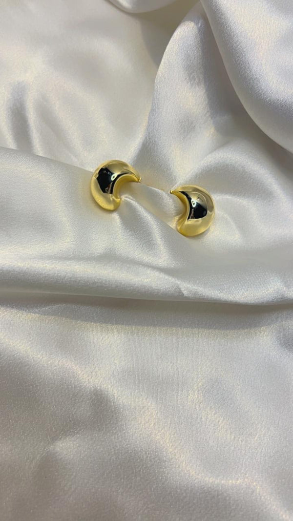 Anti-Tarnish Gold Dome Stud Earrings