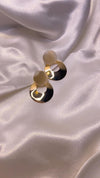 Pearl Touch Gold Disc Earrings