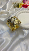 Golden Hammered Disc Cuff Bracelet