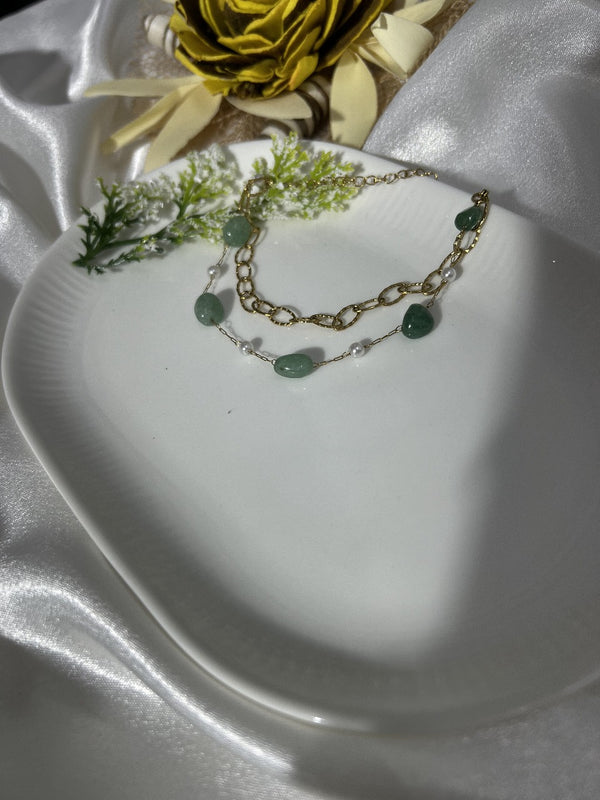 Double Chain Anti Tarnish Charm Bracelet