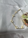 Elegant White Clover Charm Bracelet