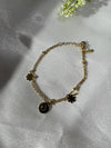 Double-Layer Floral Charm Bracelet