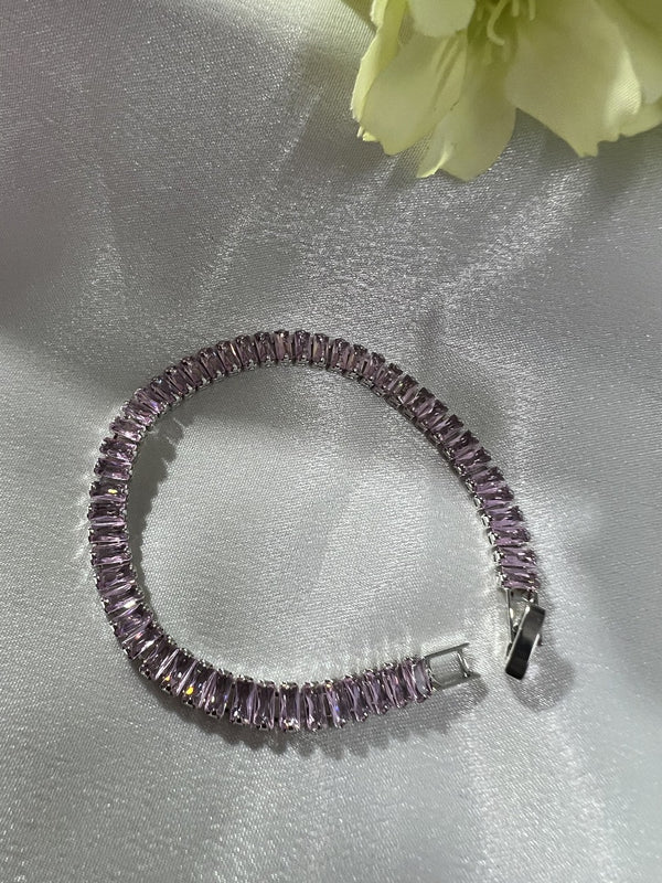 Pink Baguette Tennis Bracelet