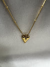 Golden Enamel Heart Charm Necklace