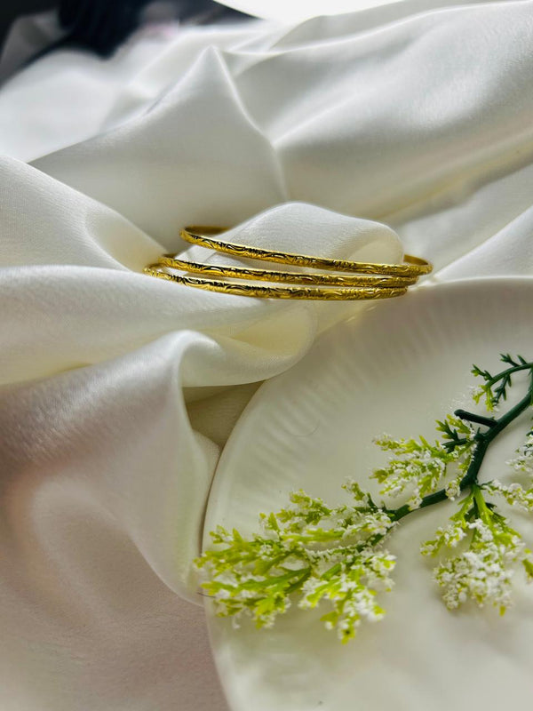 Classic Etched Gold Bangles
