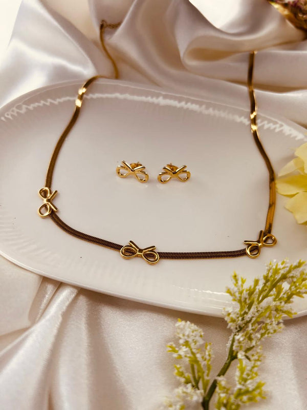 Bow Charm Gold Set