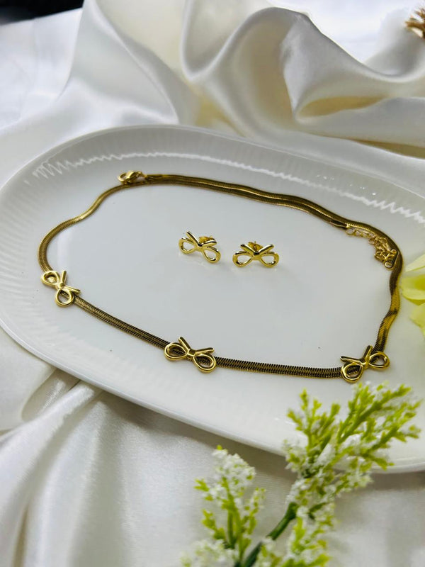 Bow Charm Gold Set