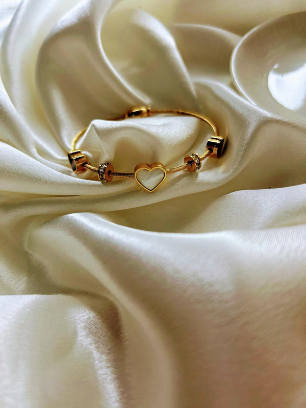 Gold Plated Heart Bangle