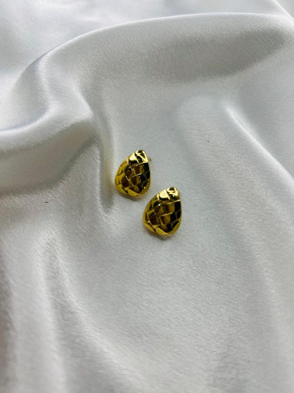 Golden Mosaic Stud Earrings