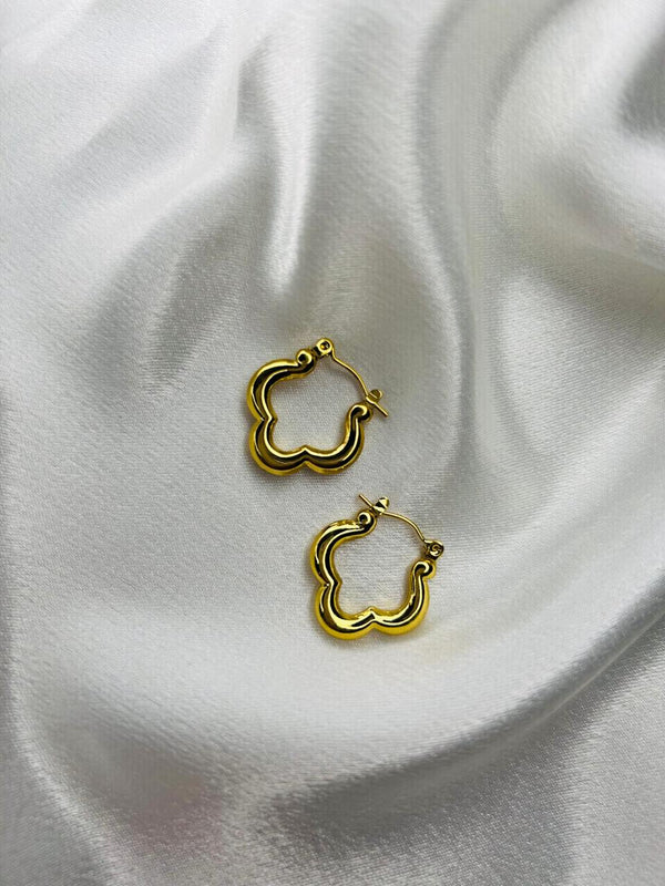 Golden Bloom Hoop Earrings