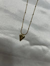 Golden Enamel Heart Charm Necklace