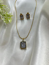 Elegant Crystal Rectangle Pendant Set
