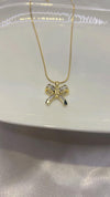 Golden Bow Sparkle Anti-Tarnish Necklace