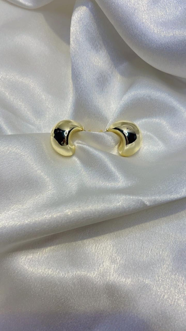 Anti-Tarnish Gold Dome Stud Earrings