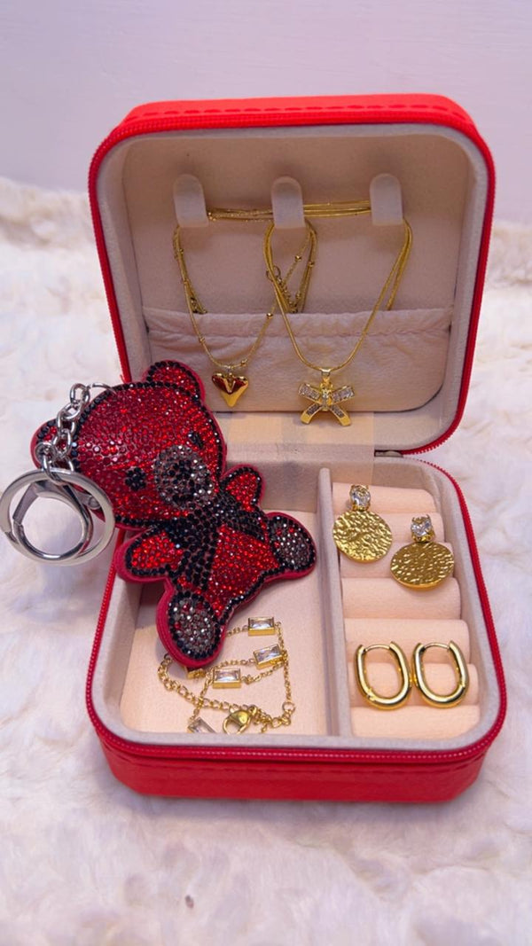 Luxury Red JewelleryBox with Free jewellery organizer