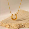 Golden Aura Horseshoe Pendant Necklace
