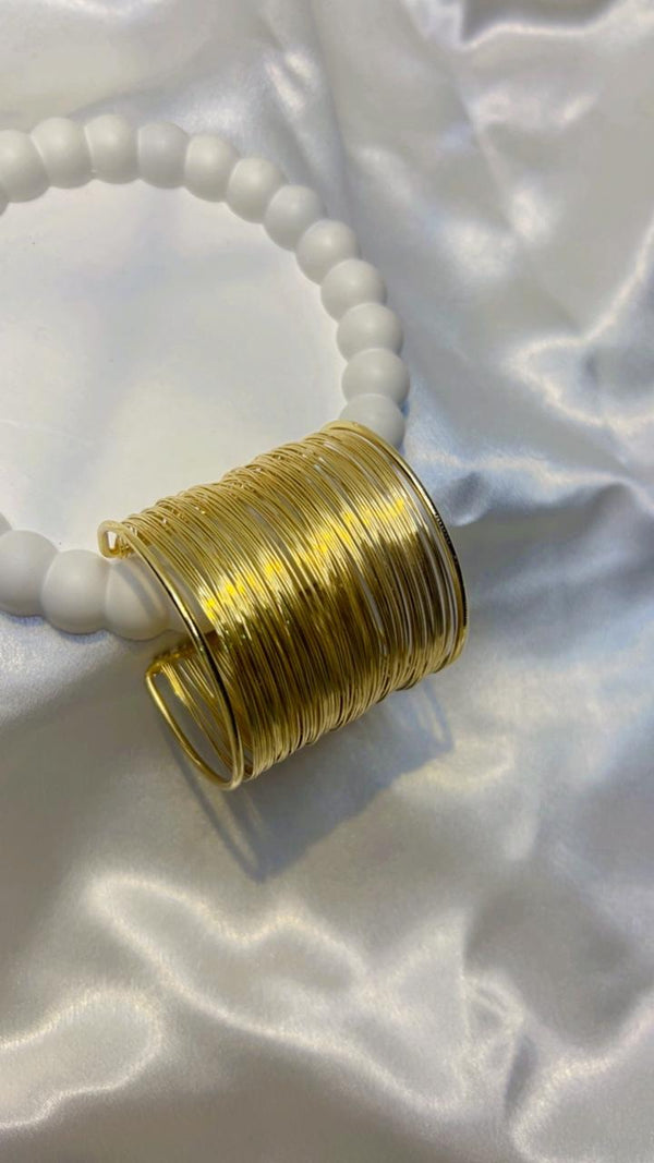 Golden Multi-Wire Cuff Bracelet
