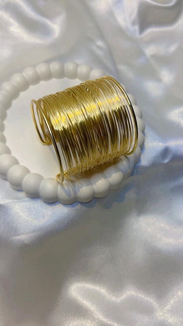 Golden Multi-Wire Cuff Bracelet