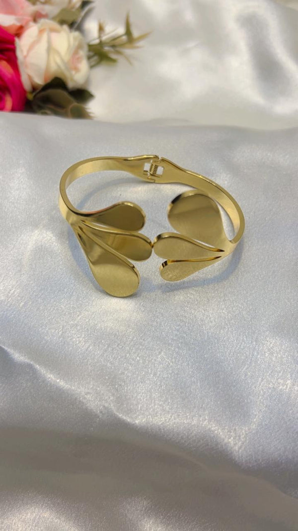 Golden Leaf Petal Cuff Bracelet