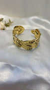 Golden Leaf Wrap Cuff Bracelet
